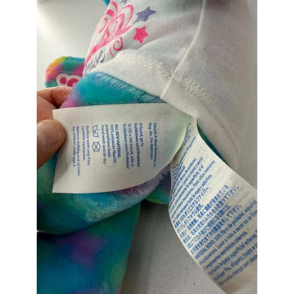 Build-A-Bear Bunny Birthday Princess Plush Tie Dye Blue Pink Purple 20in Stuffed